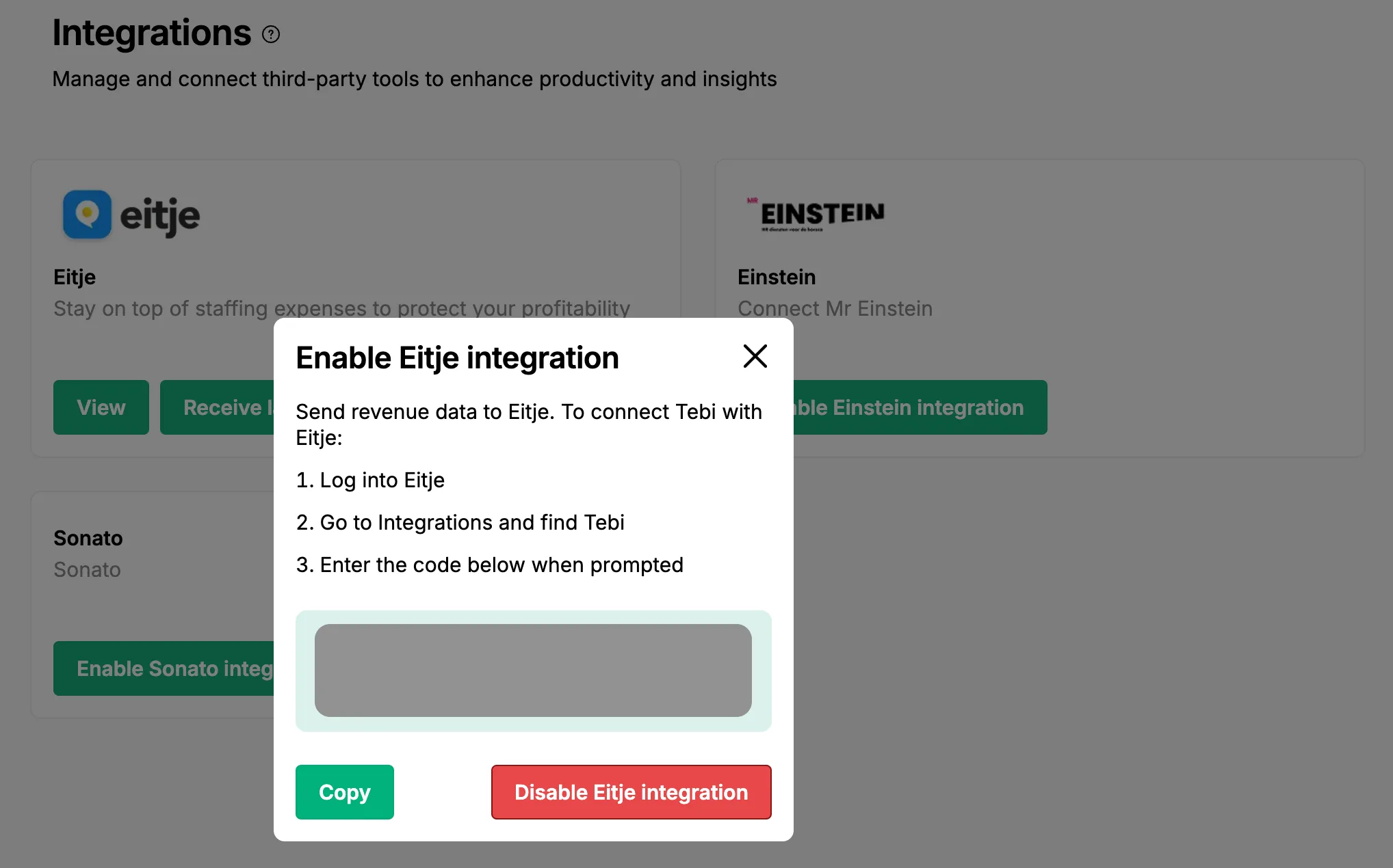 enable eitje integration steps